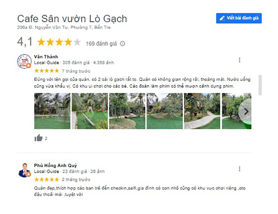 Đ&aacute;nh gi&aacute; qu&aacute;n Cafe S&acirc;n vườn L&ograve; Gạch với h&igrave;nh ảnh kh&ocirc;ng gian xanh m&aacute;t v&agrave; khu vui chơi ngo&agrave;i trời.