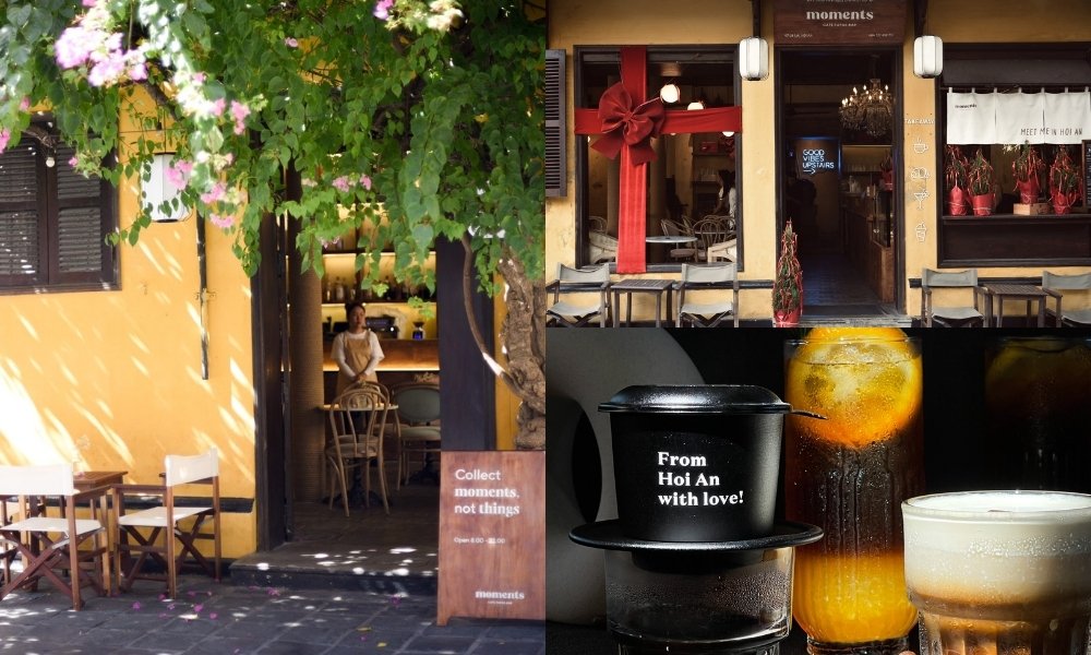 Khám Phá Hơn 10 Quán Cafe Đẹp Ở Hội An Cho Góc Sống Ảo Triệu Like 11 Quán cà phê với mặt tiền trang trí xinh xắn, có bàn ngoài trời và các loại đồ uống hấp dẫn.