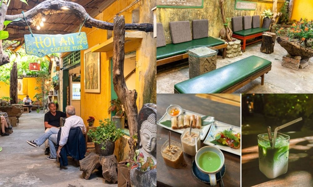 Khám Phá Hơn 10 Quán Cafe Đẹp Ở Hội An Cho Góc Sống Ảo Triệu Like 23 Quán cà phê với không gian ấm cúng, nội thất gỗ, cây xanh và đồ uống đa dạng như cà phê, trà, và món ăn nhẹ.