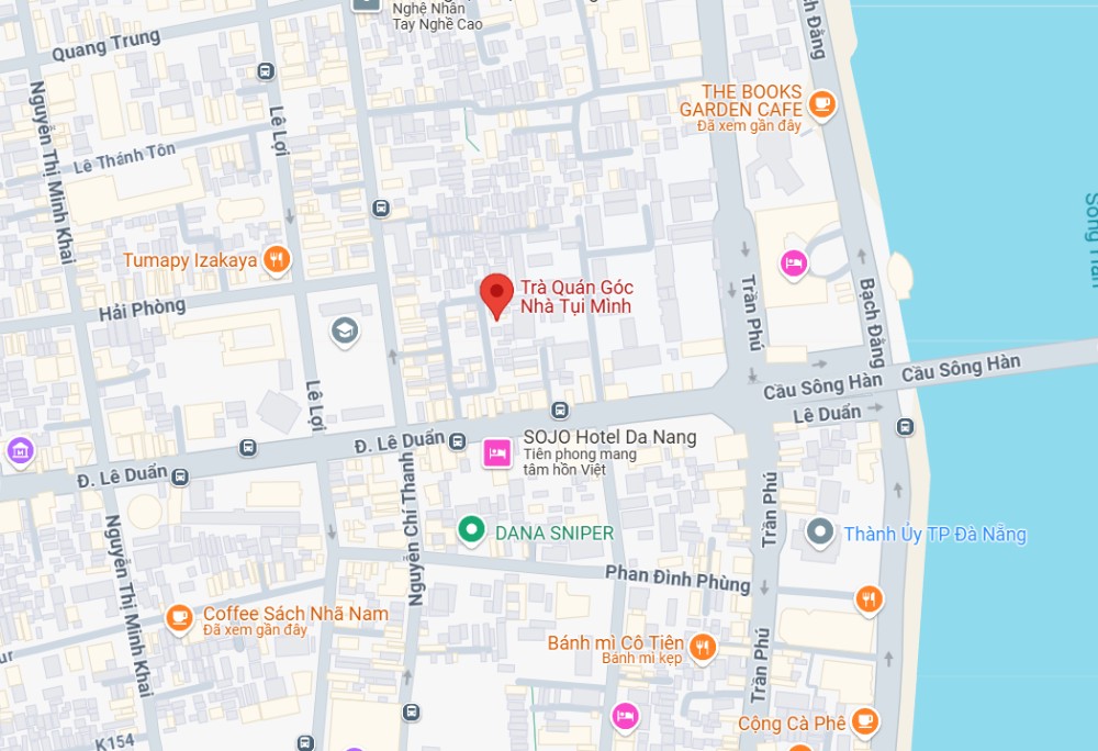 Top 11+ Quán Cafe Đẹp Tại Đà Nẵng Không Thể Bỏ Qua Năm 2025 15 Bản đồ khu vực trung tâm thành phố Đà Nẵng với các địa điểm và tên đường hiển thị rõ ràng.