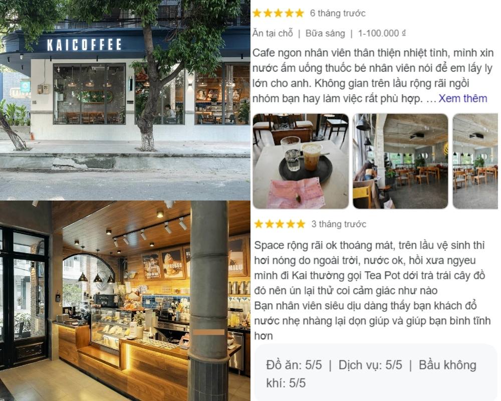 Khám Phá 8+ Quán Cafe Đêm Sài Gòn Đẹp Lung Linh Bạn Không Thể Bỏ Lỡ 12 Mặt tiền quán cà phê và không gian bên trong với quầy phục vụ, cùng các đánh giá từ khách hàng.