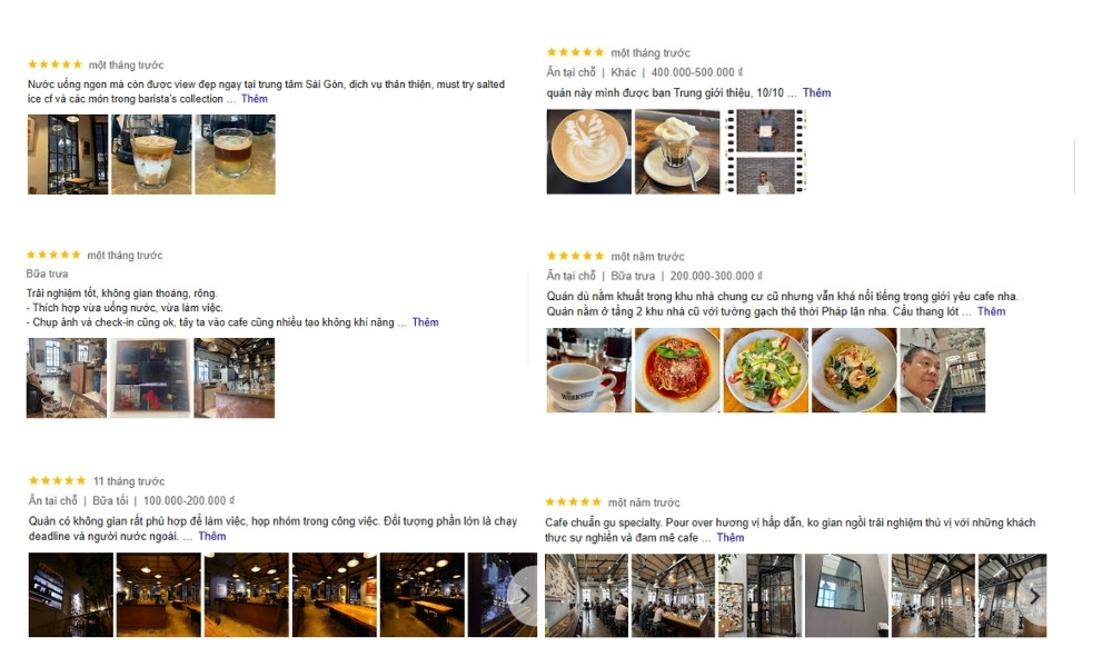 Khám Phá 15 Quán Cafe Yên Tĩnh ở Quận 1: Không Gian Thoải Mái, Thức Uống Tuyệt Hảo 32 Hình ảnh đánh giá của nhiều người về các quán cà phê với hình ảnh món ăn, đồ uống và không gian quán.