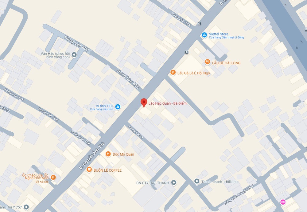 12 Quán Cafe Sài Gòn Xưa Hấp Dẫn Nhất định Phải Thử 21 Bản đồ khu vực với tên đường và địa điểm nổi bật, bao gồm nhà hàng và cửa hàng.