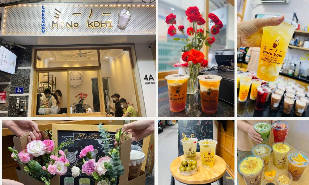 Khám Phá 14 Quán Cafe Hồ Tùng Mậu: Điểm Chill Lý Tưởng Tại Cầu Giấy 17 Quán cà phê với đồ uống đa dạng, trang trí hoa và không gian nội thất hiện đại.