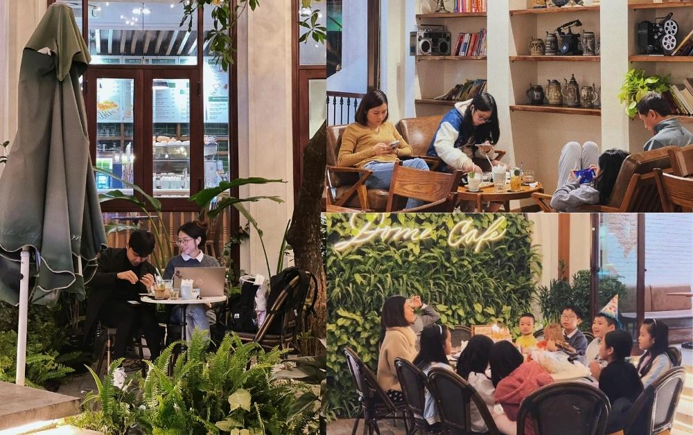 7 Quán Cafe View Đẹp Phạm Văn Đồng Không Thể Bỏ Qua 4 Nhóm người thư giãn trong quán cà phê, trò chuyện, làm việc và tổ chức tiệc sinh nhật.
