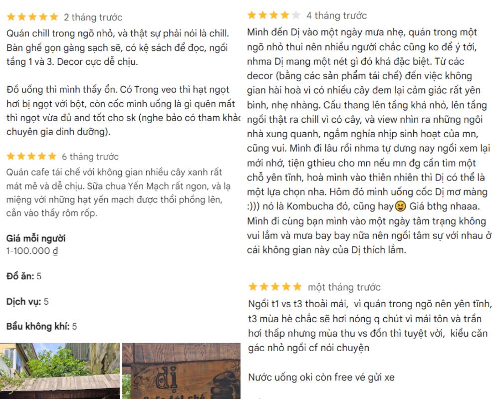 Khám Phá 12+ Quán Cafe Đẹp Ở Tây Sơn Với Đồ Uống Ngon 21 Các đánh giá khách quan về một quán cà phê nhỏ, với mô tả về không gian và đồ uống kèm theo hình ảnh bảng hiệu quán.