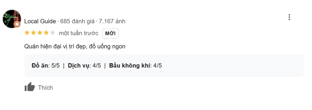 Khám Phá Top 10+ Quán Cafe Quán Thánh Lý Tưởng cho Hẹn Hò, Làm Việc và Thư Giãn 16 Đánh giá quán ăn: 4 sao, món ăn ngon, dịch vụ và bầu không khí tốt. Ảnh có biểu tượng thích.