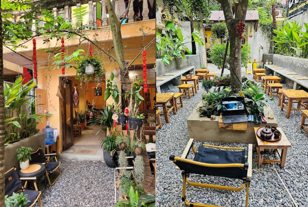 Khám Phá 12+ Quán Cafe Đẹp Ở Tây Sơn Với Đồ Uống Ngon 20 Quán cà phê ngoài trời với bàn ghế gỗ, cây xanh trang trí, không gian thoáng mát và yên bình.