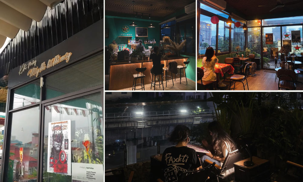 Khám Phá 14 Quán Cafe Hồ Tùng Mậu: Điểm Chill Lý Tưởng Tại Cầu Giấy 14 Quán cà phê với nội thất ấm cúng, có không gian ngoài trời nhìn ra đường phố vào buổi tối.