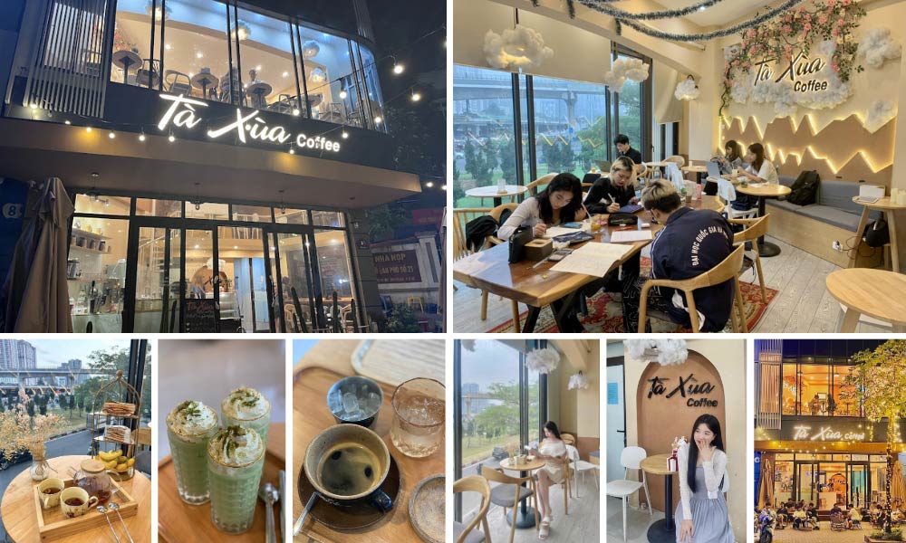 Khám Phá 14 Quán Cafe Hồ Tùng Mậu: Điểm Chill Lý Tưởng Tại Cầu Giấy 13 Quán cà phê hai tầng sáng đèn, nội thất ấm cúng, thực khách trò chuyện, thưởng thức đồ uống và món tráng miệng.