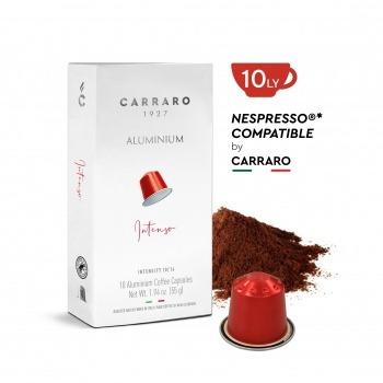 ca-phe-vien-nen-nhom-carraro-intenso-202309151351_thumb Hộp và viên nén cà phê Carraro Intenso màu đỏ, tương thích với máy Nespresso.