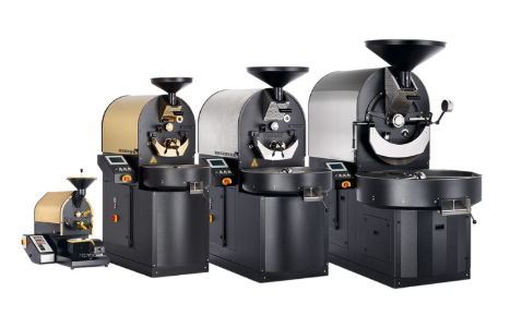 C&aacute;c m&aacute;y rang c&agrave; ph&ecirc; c&ocirc;ng nghiệp hiện đại với nhiều k&iacute;ch cỡ kh&aacute;c nhau, thiết kế m&agrave;u đen v&agrave; bạc.